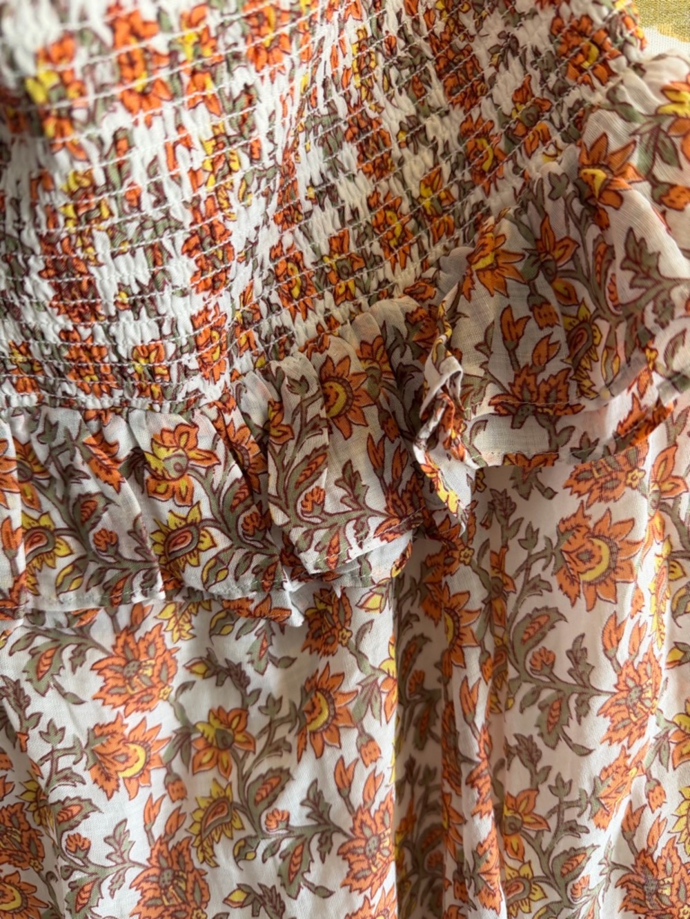 Jcrew Smocked Floral Maxi Dress in Sunset Rose color, size M, NWT - Picture 3 of 4
